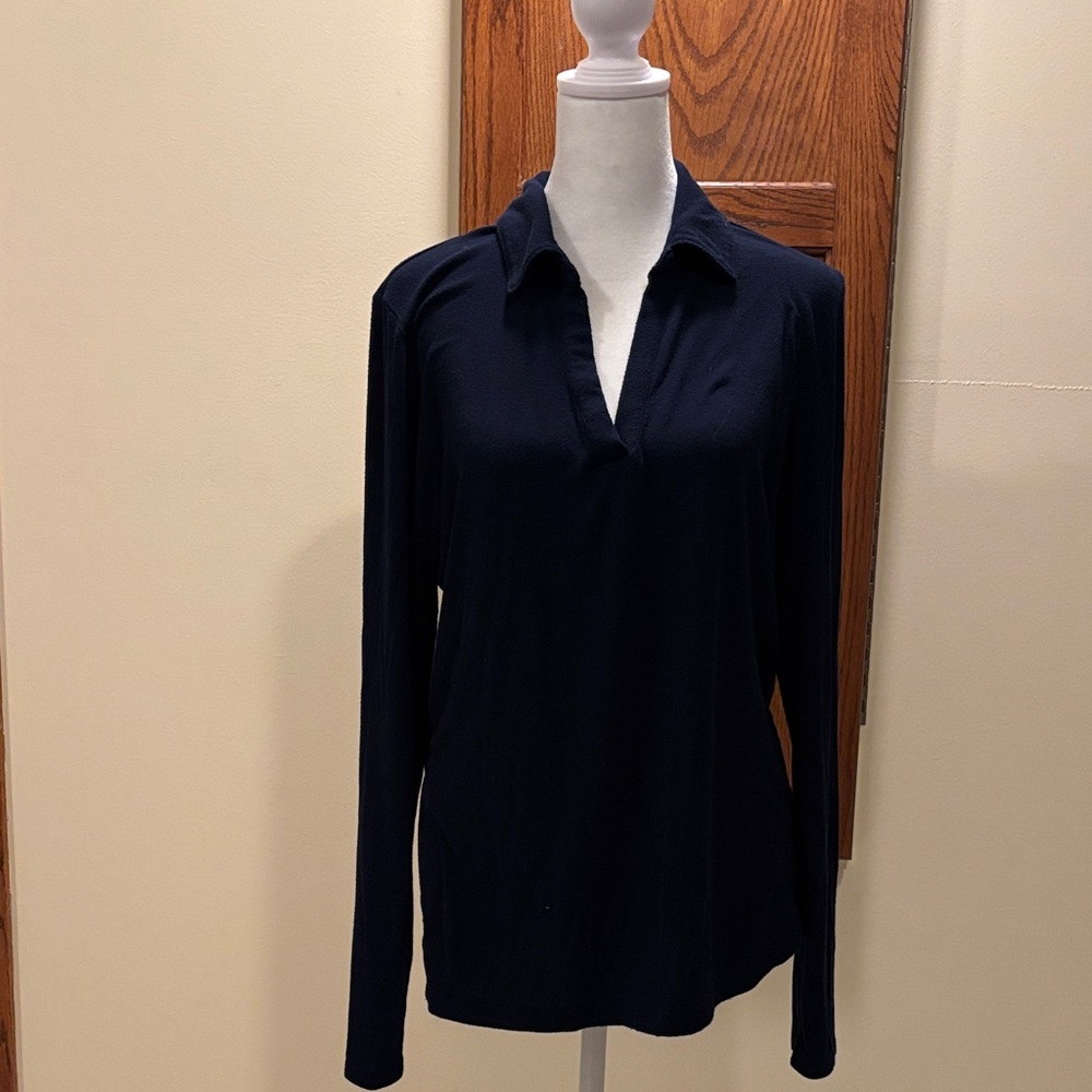 Magaschoni Navy Blue Knit Top - size Large